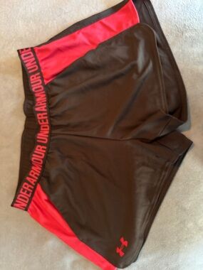 Under Armour Black & Red Women's Athletic Shorts